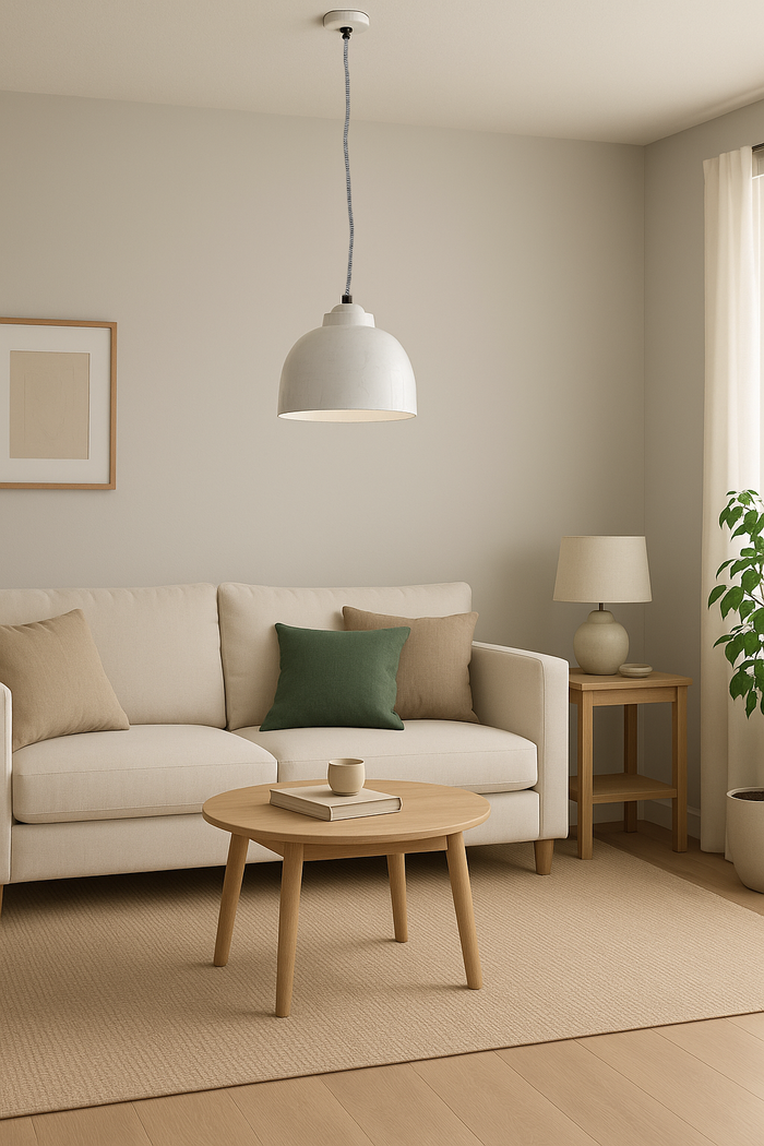 Lampadario stile industriale in Metallo Bianco, finitura lucida
