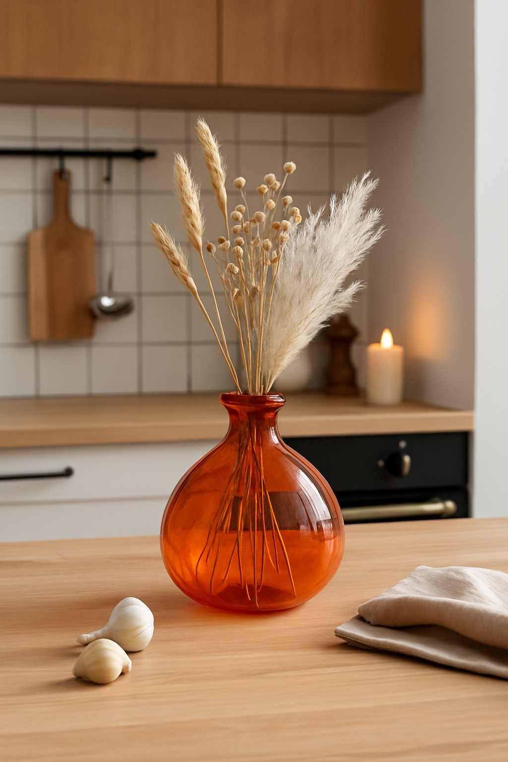 Boccia in Vetro Decorativa (18x16cm) - Arancio