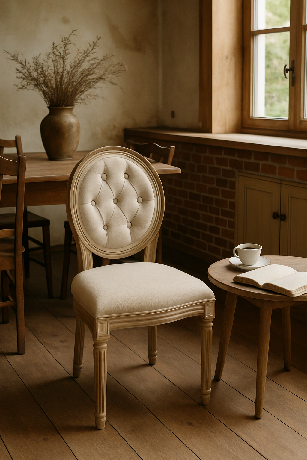 Coppia di Sedie a Medaglione in Stile Luigi XVI