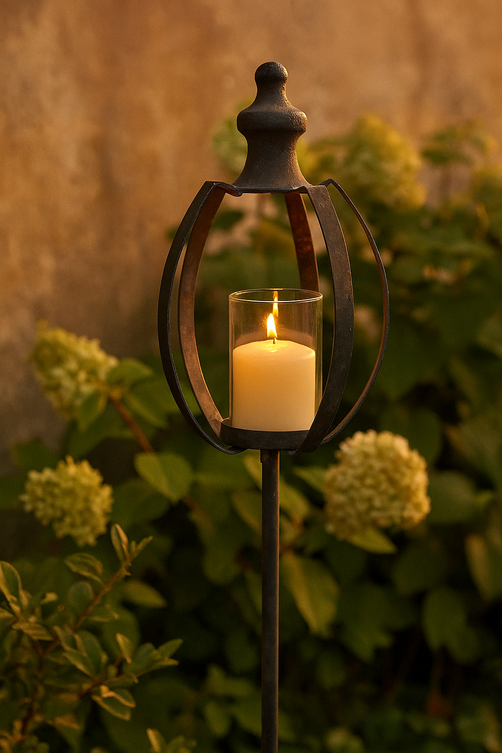 Piantone Decorativo con Portacandele per Esterno, Altezza cm 123