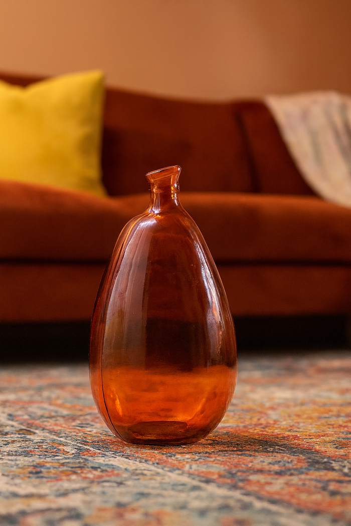 Otre Arancio in Vetro – Contenitore di arredo e Vaso Decorativo per Casa