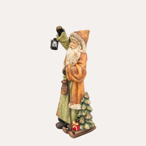 Papai Noel com Trenó em Resina Verde H.85x47x35 cm - KeyHome Store