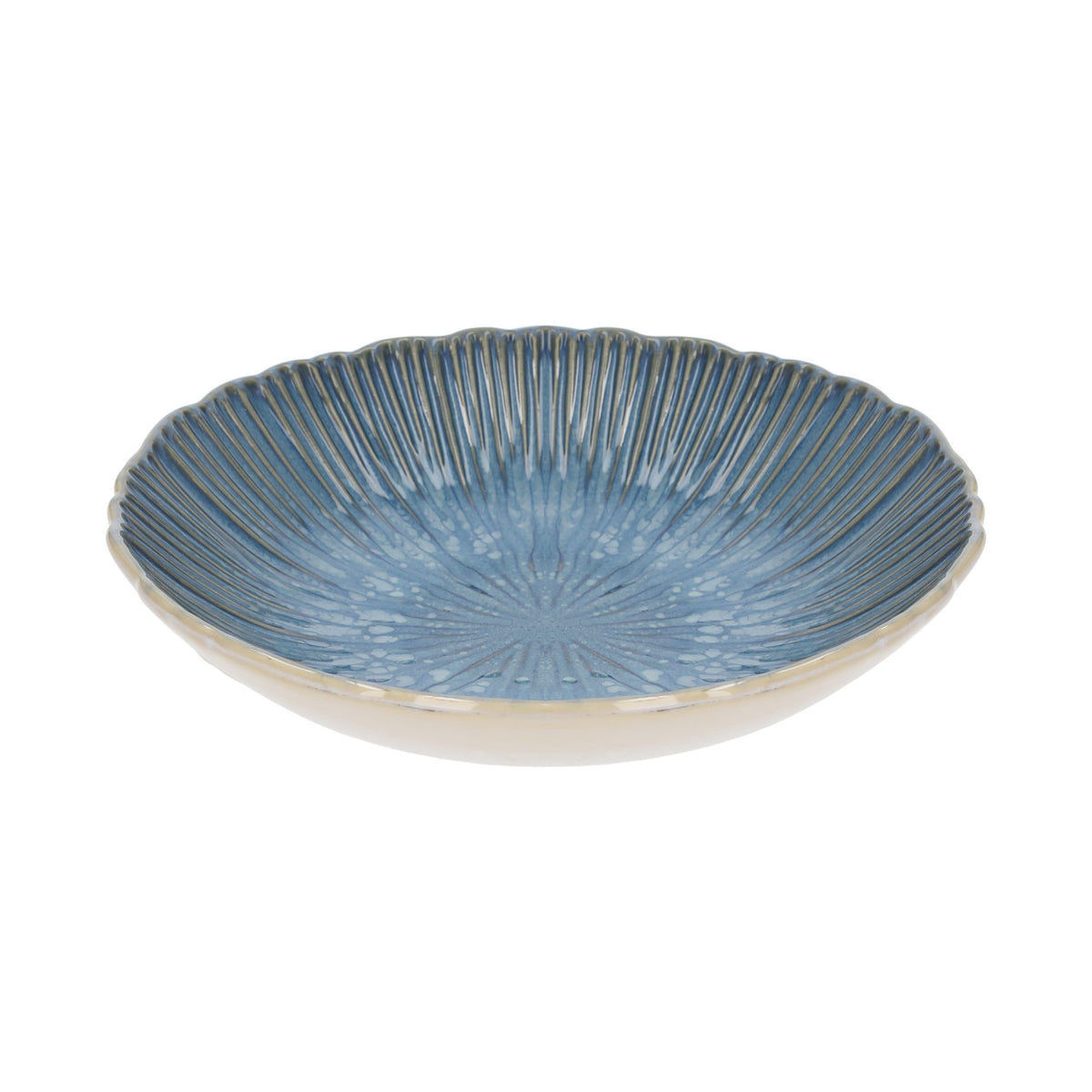 Insalatiera in Ceramica Turchese con Decoro Corallo