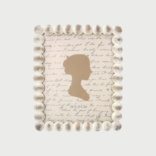 Porta Foto Grande Cornice Decorativa con Sfere Bianche (24x29cm)