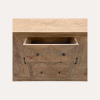 Credenza in Legno Naturale Intarsiato 193x40x97H