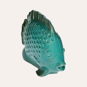 Pesce Decorativo in Ceramica Verde Acquamarina
