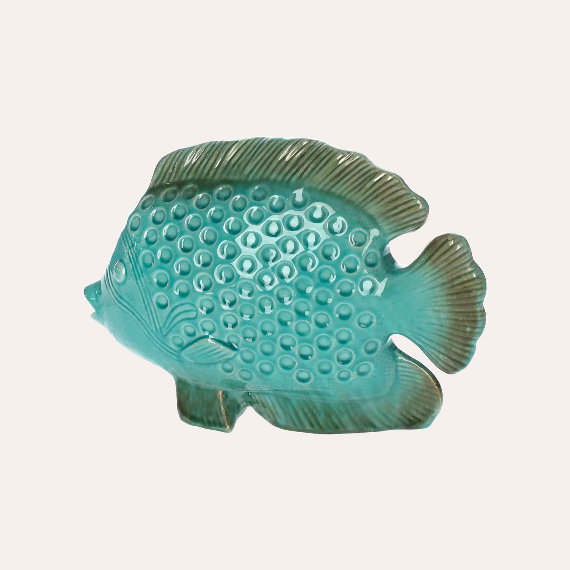 Pesce Decorativo in Ceramica Verde Acquamarina