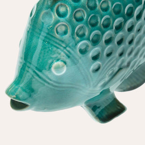 Pesce Decorativo in Ceramica Verde Acquamarina
