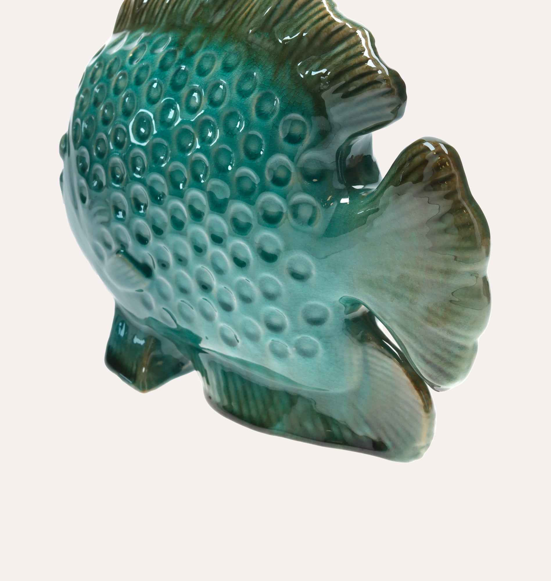 Pesce Decorativo in Ceramica Verde Acquamarina