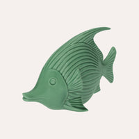 Elegante Statuina di Pesce in Ceramica Verde Lucido