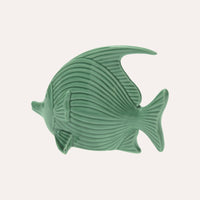 Elegante Statuina di Pesce in Ceramica Verde Lucido