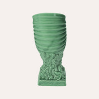 Vaso Nautilus in Ceramica Verde Lucido per Interni