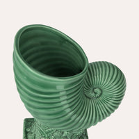 Vaso Nautilus in Ceramica Verde Lucido per Interni
