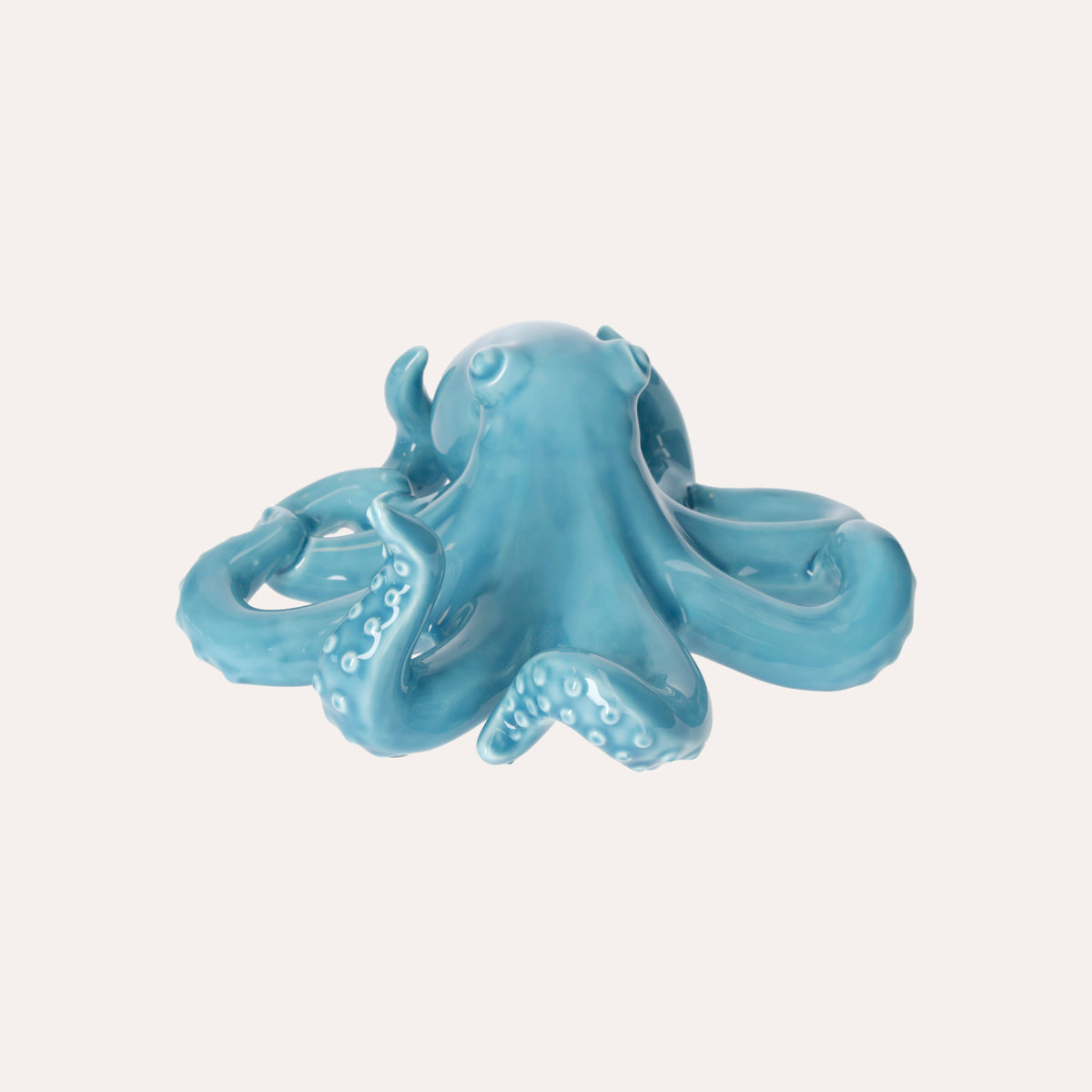Elegante Polipo in Ceramica Lucida Azzurra come Centrotavola