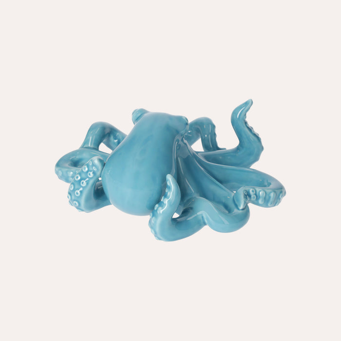 Elegante Polipo in Ceramica Lucida Azzurra come Centrotavola