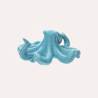 Elegante Polipo in Ceramica Lucida Azzurra come Centrotavola