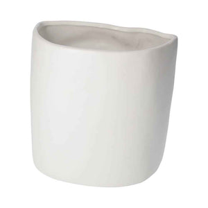 Vaso in Ceramica Bianca Opaca a Forma di Occhio