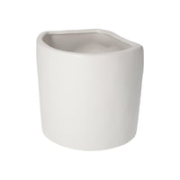 Vaso in Ceramica Bianca Opaca a Forma di Bocca