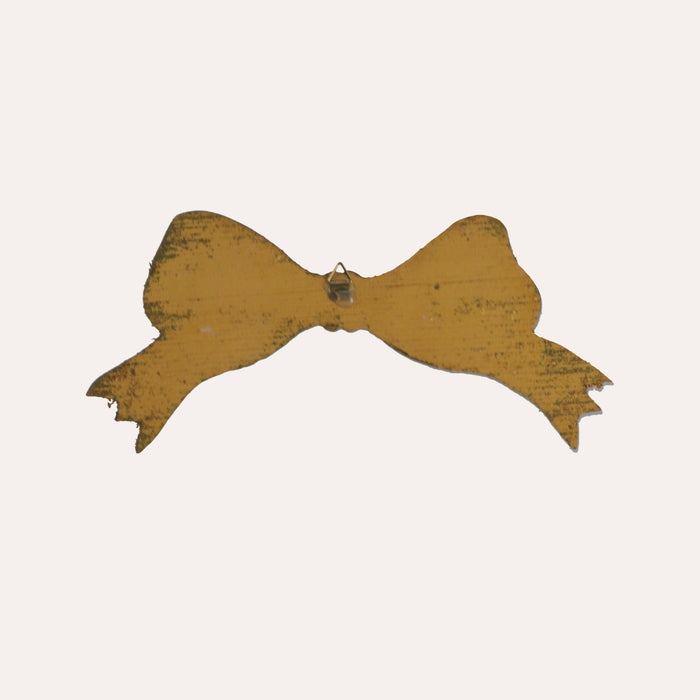 Fiocco Decorativo Dorato In Legno Intagliato, Perfetto Per Parete O Albero
