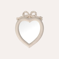 Cornice Cuore con Specchio Bianca in Pasta di Legno