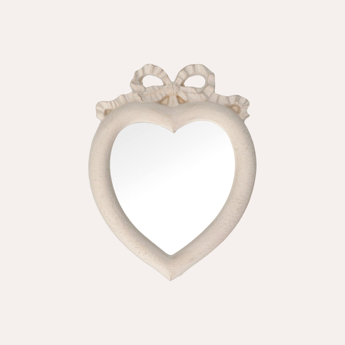 Cornice Cuore con Specchio Bianca in Pasta di Legno