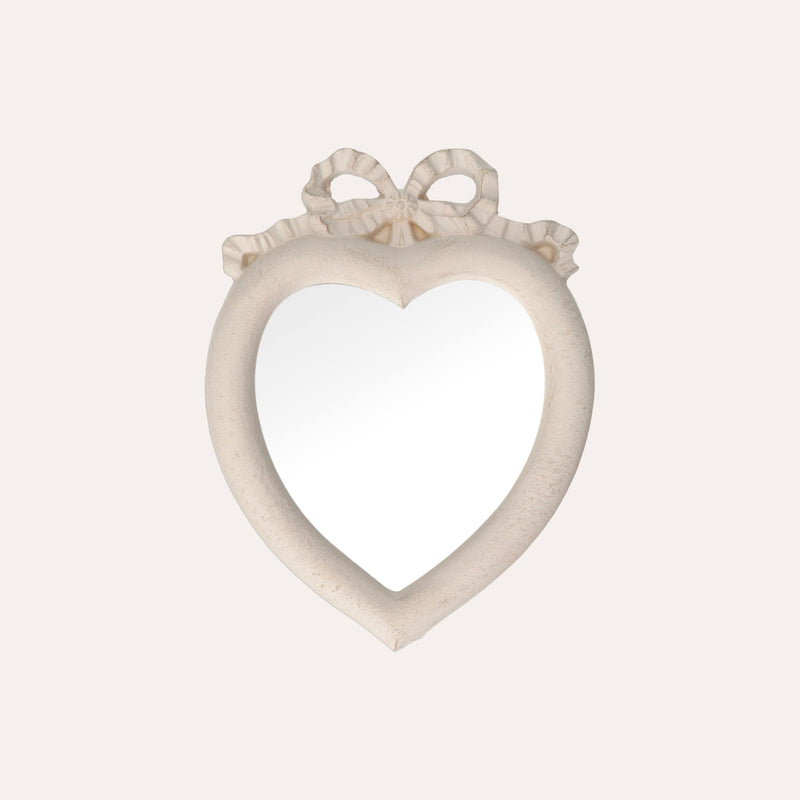 Cornice Cuore con Specchio Bianca in Pasta di Legno