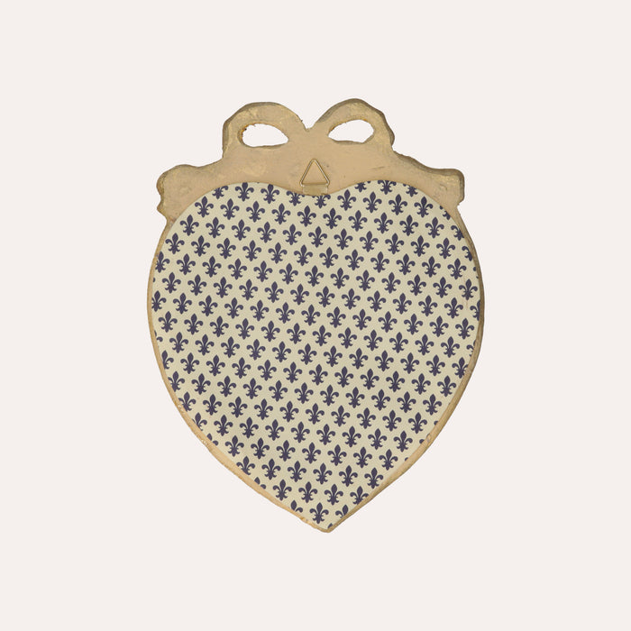 Cornice Cuore con Specchio Dorato in Pasta di Legno