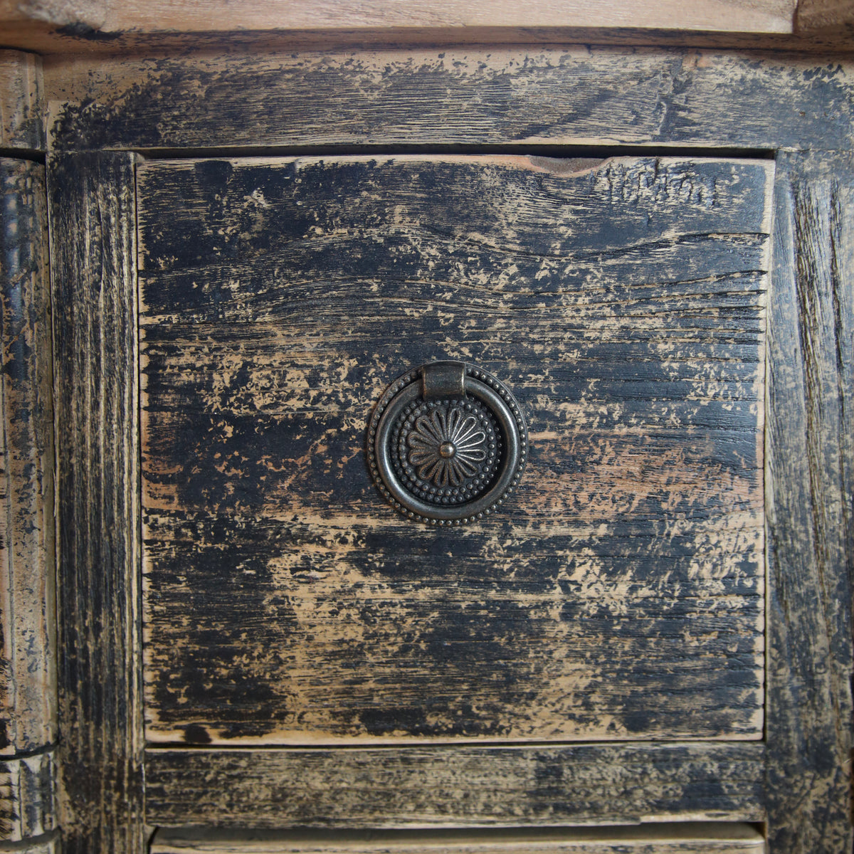 Comò in Legno 9 Cassetti Stile Rustico – 183x50xH86 cm