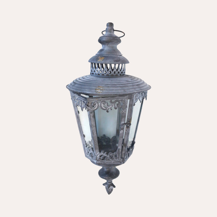 Lanterna In Ferro Grigio Da Appendere, Elegante Per Giardini E Verande