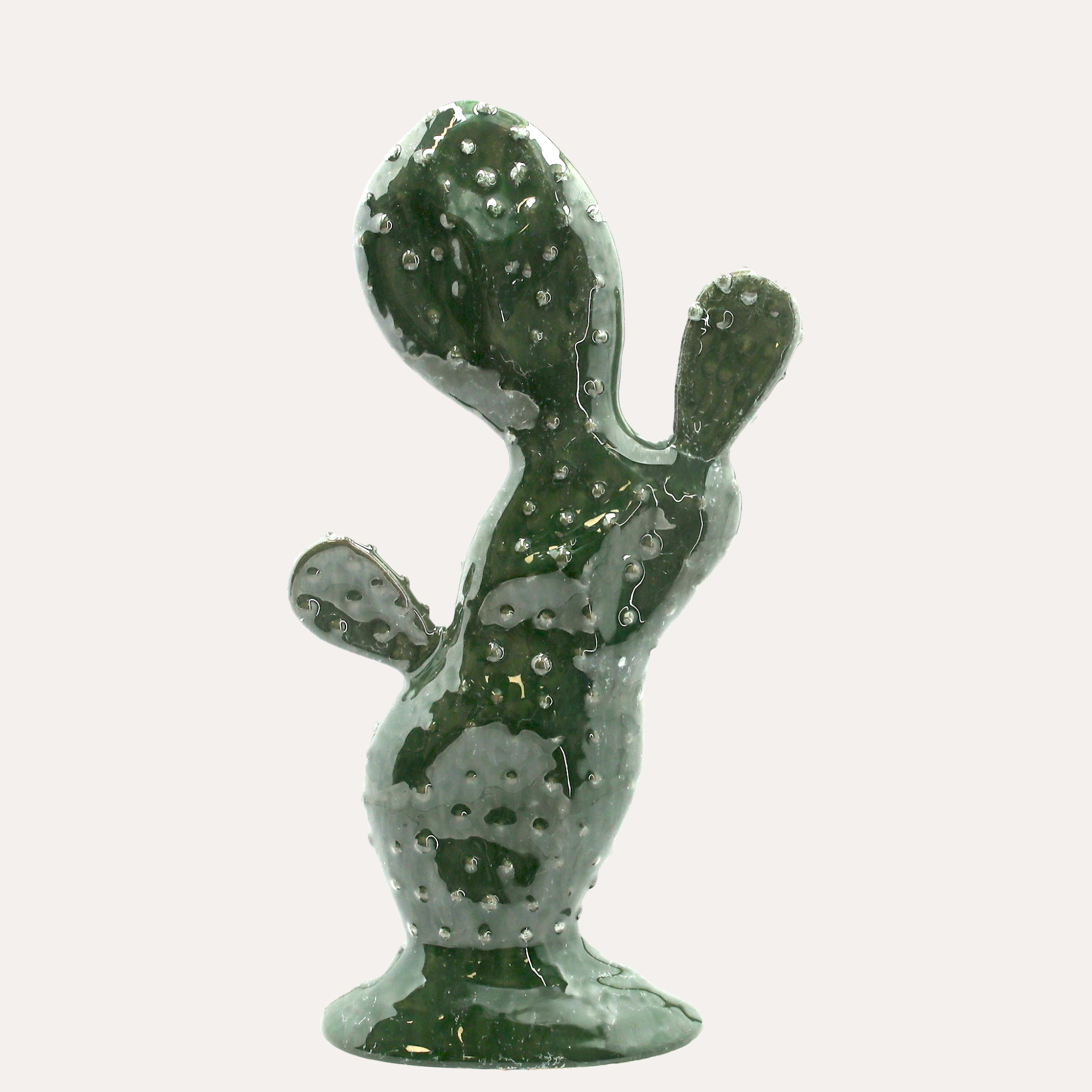 Fico d'India Decorativo in Ceramica Verde H.36x18x9 cm