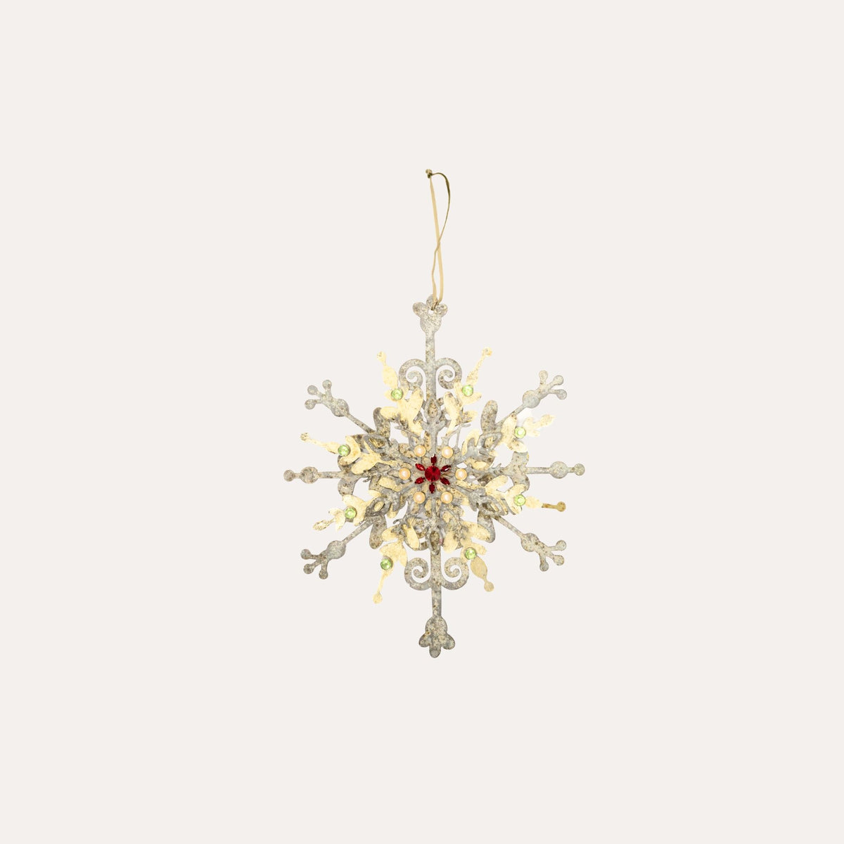 Floco de neve em lata prateada H.36x30 cm - KeyHome Store