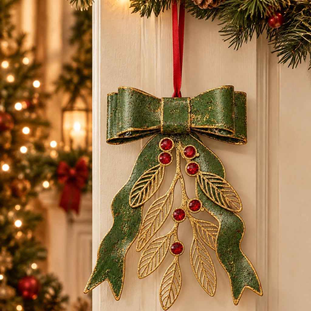 Laço de Natal em Lata Verde Alt.28x26x5 cm