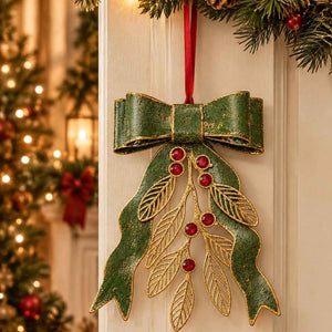Laço de Natal em Lata Verde Alt.28x26x5 cm