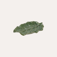 Foglia Decorativa in Ceramica Verde – Svuotatasche Lunghezza cm 33