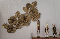 Fregio Decorativo in Ferro Oro con Fiori e Foglie