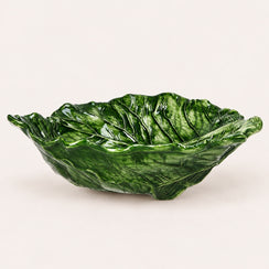 Fruttiera Verza in Ceramica Verde Smeraldo 33×31×10cm