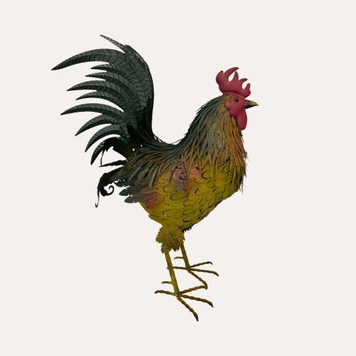 Gallo Gigante Decorativo in Ferro Colorato. Altezza cm 95