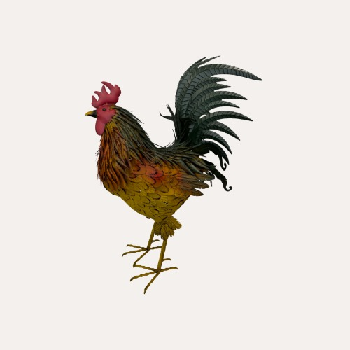 Gallo Gigante Decorativo in Ferro Colorato. Altezza cm 95