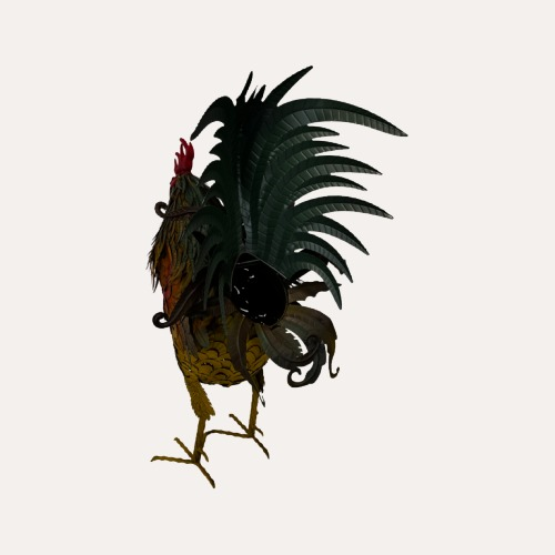 Gallo Gigante Decorativo in Ferro Colorato. Altezza cm 95