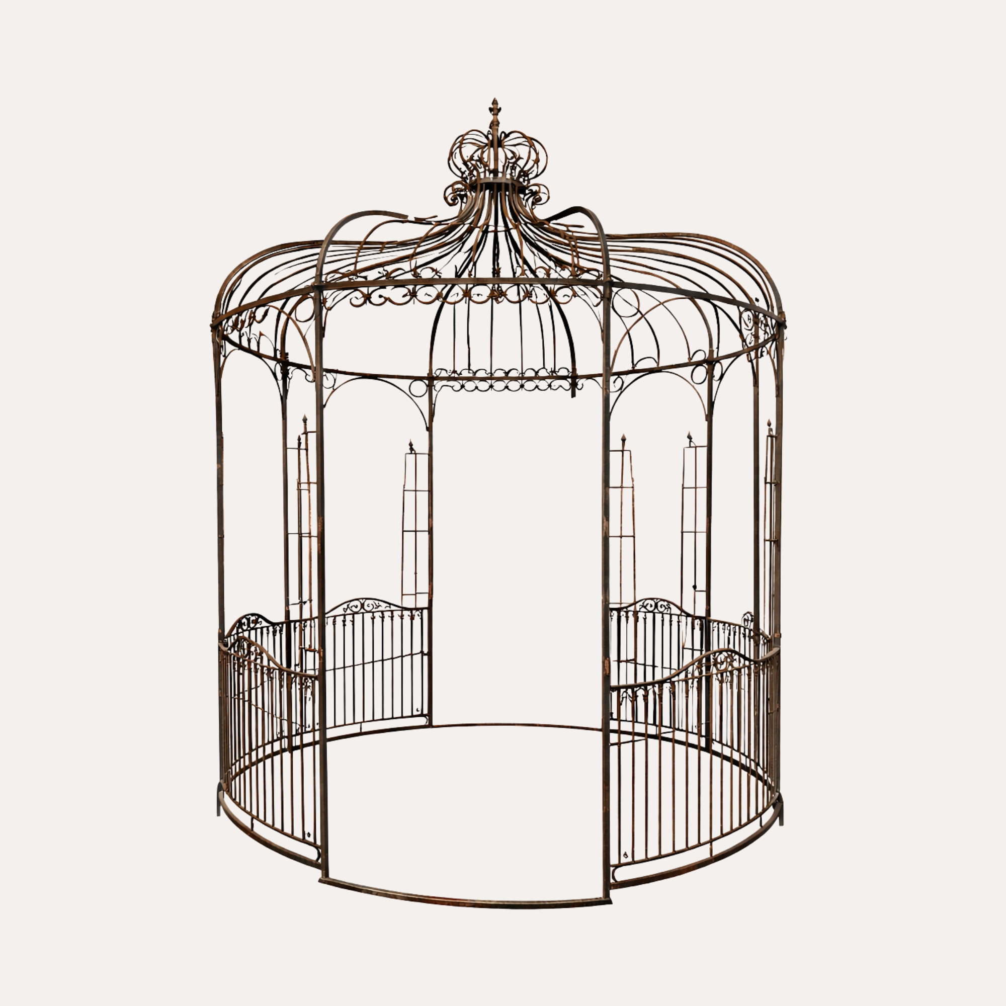 White Iron Garden Gazebo Ø250 cm – Outdoor Structure H 360 cm