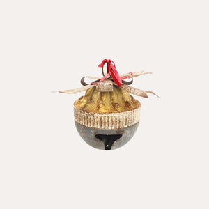 Bolota de Natal em Lata Dourada e Verde Alt.28x33 cm - KeyHome Store