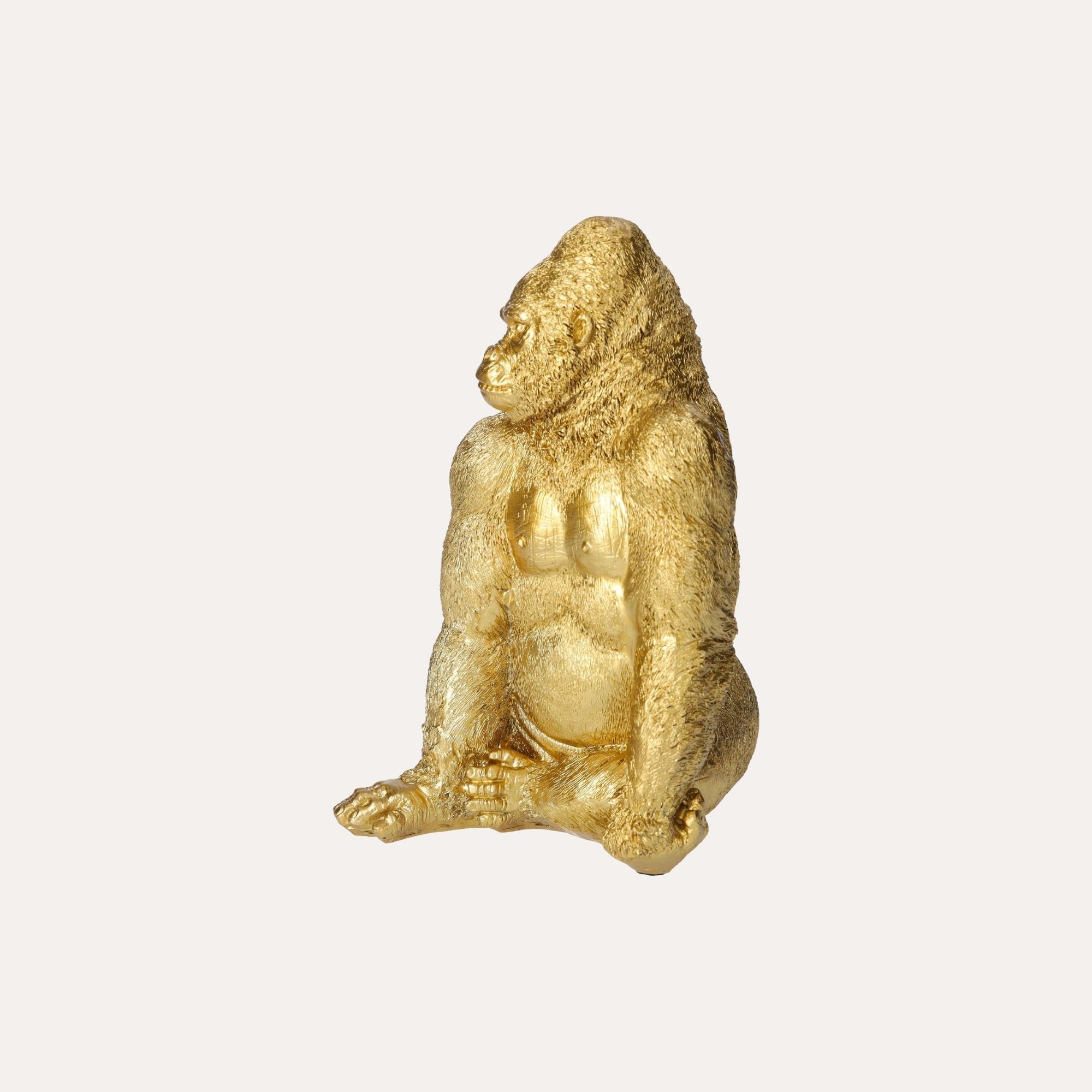 Gorilla Dorato in Resina H.23x16x13 cm