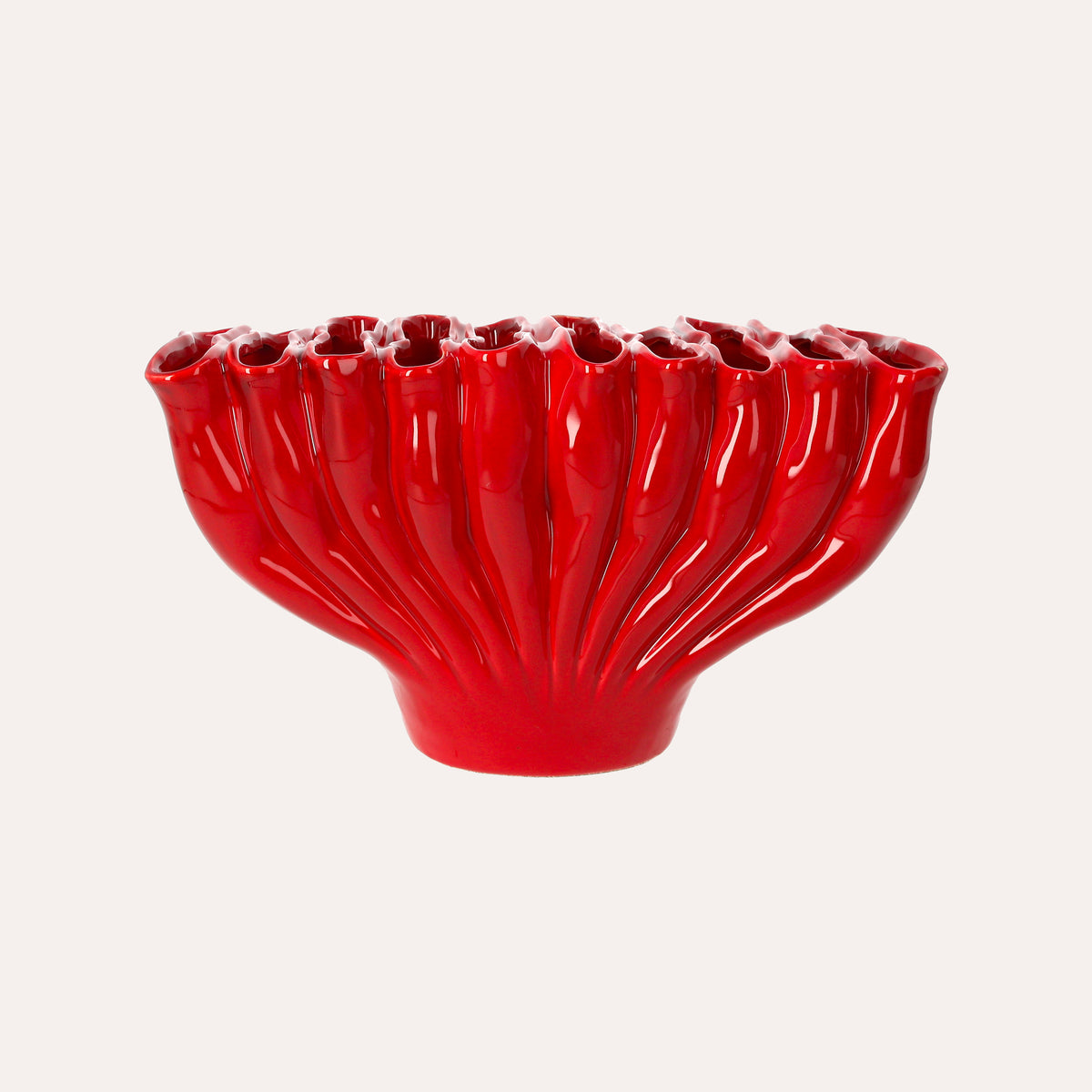 Vaso in Ceramica Rossa con Coralli
