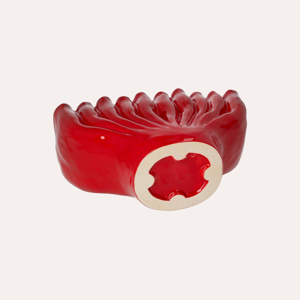 Vaso in Ceramica Rossa con Coralli