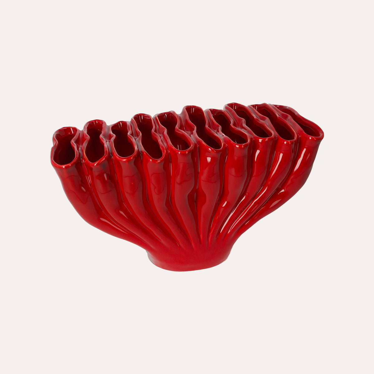 Vaso in Ceramica Rossa con Coralli