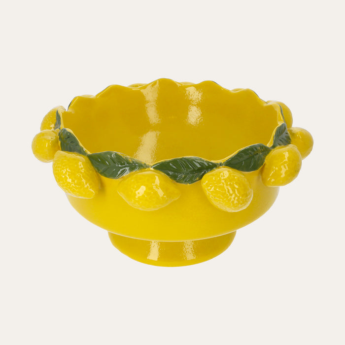 Alzata in Ceramica con Limoni Decorativi (37x29cm)