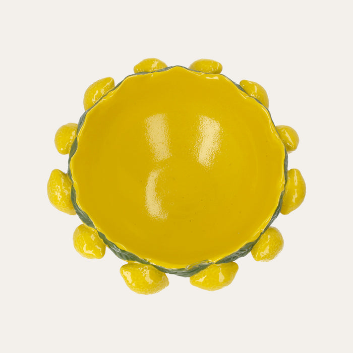 Alzata in Ceramica con Limoni Decorativi (37x29cm)