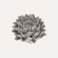Portacandele in Ceramica con Decori a Foglie