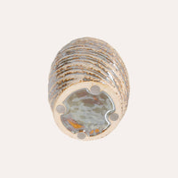 Vaso a Spirale in Ceramica Avorio con Glitter