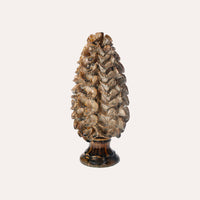 Pigna Decorativa Soprammobile in Ceramica Marrone Lucido